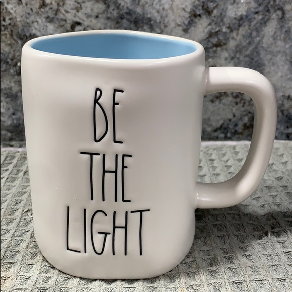 Rae Dunn Other - Rae Dunn BE THE LIGHT Mug Light Blue Interior